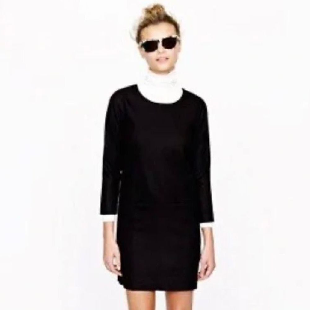 J.Crew Jules Black Wool Dress with Front Pockets Size 0